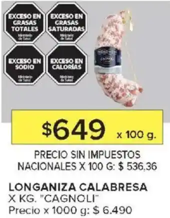Carrefour Market Cagnoli longaniza calabresa oferta