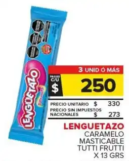 Carrefour Lenguetazo caramelo masticable tutti frutti oferta