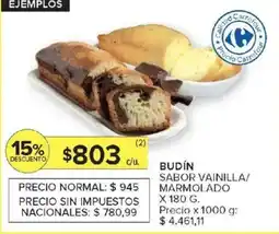 Carrefour Market Budín sabor vainilla/ marmolado oferta
