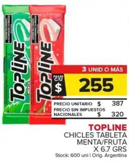 Carrefour Topline chicles tableta menta / fruta oferta