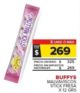 Carrefour Buffys malvaviscos stick fresa oferta