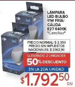 Carrefour Market Carrefour lámpara led bulbo 11w fría/ cálida oferta