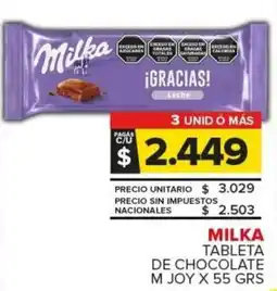 Carrefour Milka tableta de chocolate m joy oferta