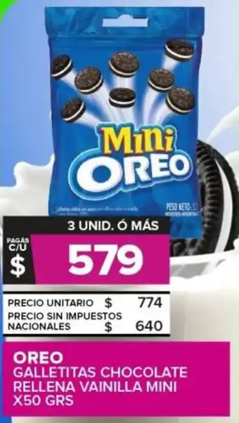 Carrefour Oreo galletitas chocolate rellena vainilla mini oferta
