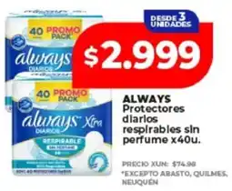 Supermayorista Vital Always protectores diarios respirables sin perfume oferta