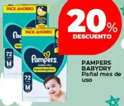 Supermayorista Vital Pampers babydry pañal mes de uso oferta