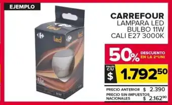 Carrefour Carrefour lampara led bulbo 11w cali e27 300ok oferta