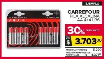 Carrefour Carrefour pila alcalina aa 4+4 lr6 oferta
