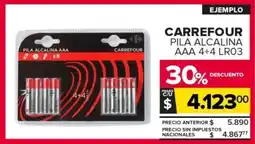 Carrefour Carrefour pila alcalina aaa 4+4 lr03 oferta
