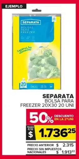 Carrefour Separata bolsa para freezer 20 x 30 oferta