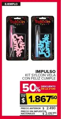 Carrefour Impulso kit sylcon vela con feliz cumple oferta