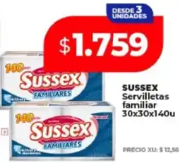 Supermayorista Vital Sussex servilletas familiar oferta