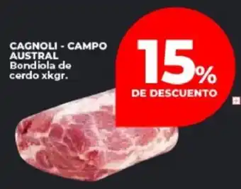 Supermayorista Vital Cagnoli - campo austral bondiola de cerdo oferta