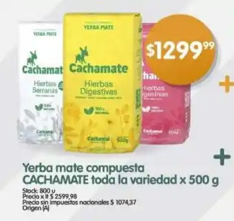Supermercados Buenos Días Yerba mate compuesta cachamate toda la variedad oferta