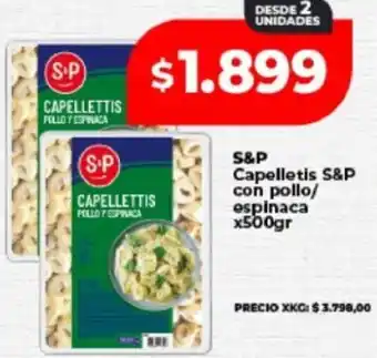 Supermayorista Vital S&p capelletis con pollo/ espinaca oferta