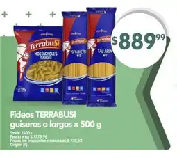 Supermercados Buenos Días Fideos TERRABUSI guiseros o largos oferta