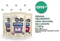 Supermercados Buenos Días Aderezo HELLMANN'S sabor ahumado, ajo o picante oferta