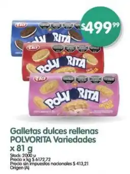 Supermercados Buenos Días Galletas dulces rellenas POLVORITA Variedades oferta