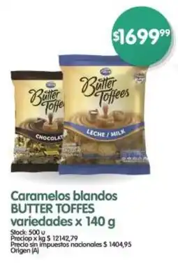 Supermercados Buenos Días Caramelos blandos BUTTER TOFFES variedades oferta