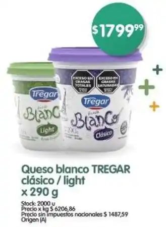 Supermercados Buenos Días Queso blanco TREGAR clásico / light oferta