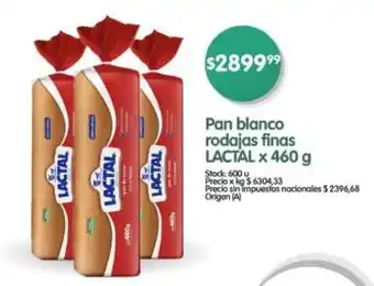 Supermercados Buenos Días Pan blanco rodajas finas LACTAL oferta