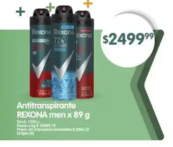 Supermercados Buenos Días Antitranspirante REXONA men oferta