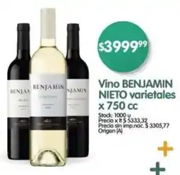 Supermercados Buenos Días Vino BENJAMIN NIETO varietales oferta