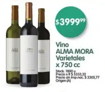 Supermercados Buenos Días Vino ALMA MORA Varietales oferta