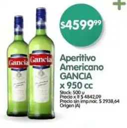 Supermercados Buenos Días Aperitivo Americano GANCIA oferta