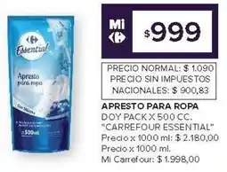 Carrefour Carrefour essential apresto para ropa doy pack oferta