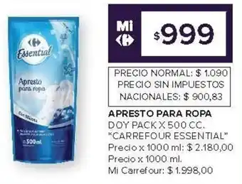 Carrefour Carrefour essential apresto para ropa doy pack oferta