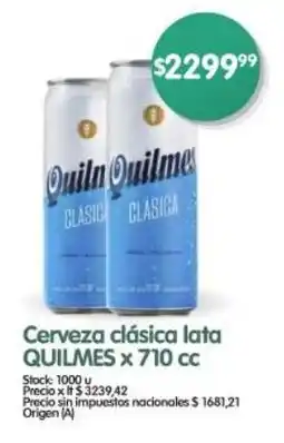 Supermercados Buenos Días Cerveza clásica lata QUILMES oferta