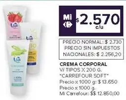 Carrefour Carrefour soft crema corporal vi tipos oferta