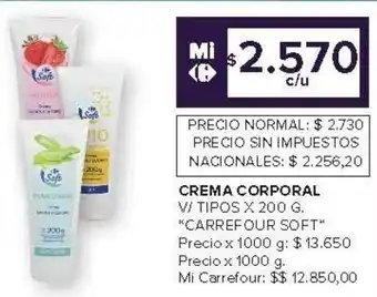 Carrefour Carrefour soft crema corporal vi tipos oferta