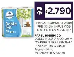 Carrefour Carrefour essential papel higiénico doble hoja oferta