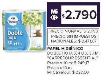 Carrefour Carrefour essential papel higiénico doble hoja oferta