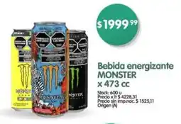 Supermercados Buenos Días Bebida energizante MONSTER oferta