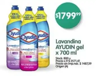 Supermercados Buenos Días Lavandina AYUDIN gel oferta