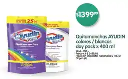 Supermercados Buenos Días Quitamanchas AYUDIN colores / blancos doy pack oferta