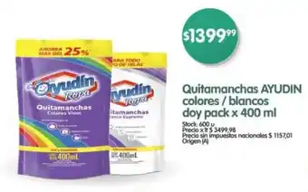 Supermercados Buenos Días Quitamanchas AYUDIN colores / blancos doy pack oferta