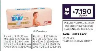 Carrefour Carrefour my baby pañal hiper pack v/talles oferta