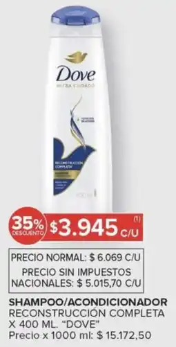 Carrefour Dove shampoo/acondicionador oferta