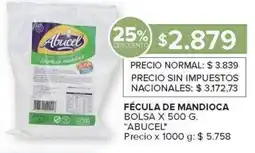 Carrefour Abucel fécula de mandioca bolsa oferta