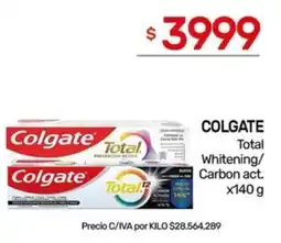 Nini Mayorista Colgate total whitening / carbon act. oferta
