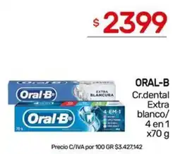 Nini Mayorista Oral-b cr. dental Extra blanco / 4 en 1 oferta