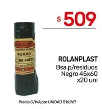 Nini Mayorista Rolanplast bsa.p/residuos negro oferta