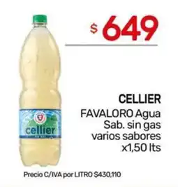 Nini Mayorista Cellier favaloro agua sab. sin gas varios sabores oferta