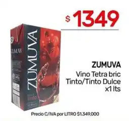 Nini Mayorista Zumuva Vino Tetra bric Tinto / Tinto Dulce oferta