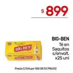 Nini Mayorista Big-ben Té en Saquitos s/envolt. oferta