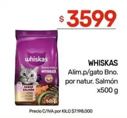 Nini Mayorista Whiskas alim.p/gato bno. por natur. Salmón oferta